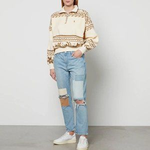 Polo by Ralph Lauren Cream and Brown Sweater